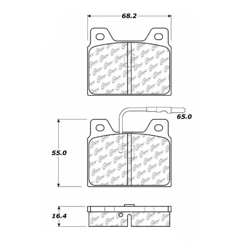 CENTRIC PARTS 102.01570 C-Tek Semi-Metallic Brake Pads with Shims