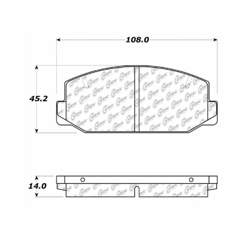 CENTRIC PARTS 102.01780 C-Tek Semi-Metallic Brake Pads with Shims
