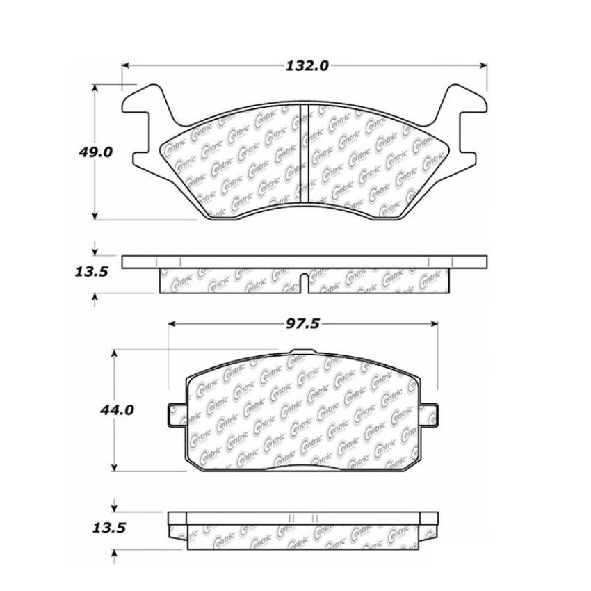 CENTRIC PARTS 102.01800 C-Tek Semi-Metallic Brake Pads with Shims