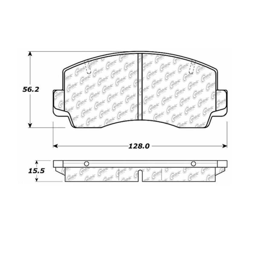CENTRIC PARTS 102.01950 C-Tek Semi-Metallic Brake Pads with Shims