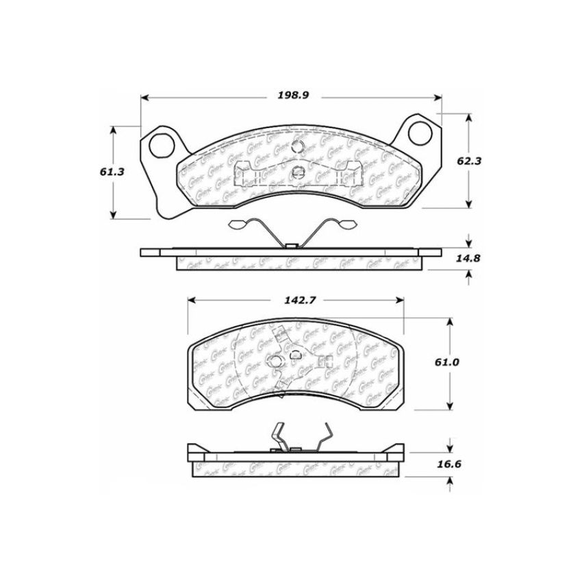 CENTRIC PARTS 102.02000 C-Tek Semi-Metallic Brake Pads with Shims