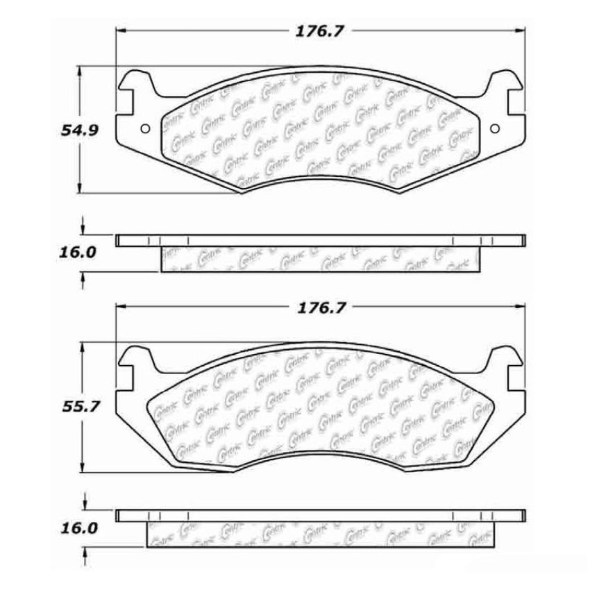 CENTRIC PARTS 102.02030 C-Tek Semi-Metallic Brake Pads with Shims