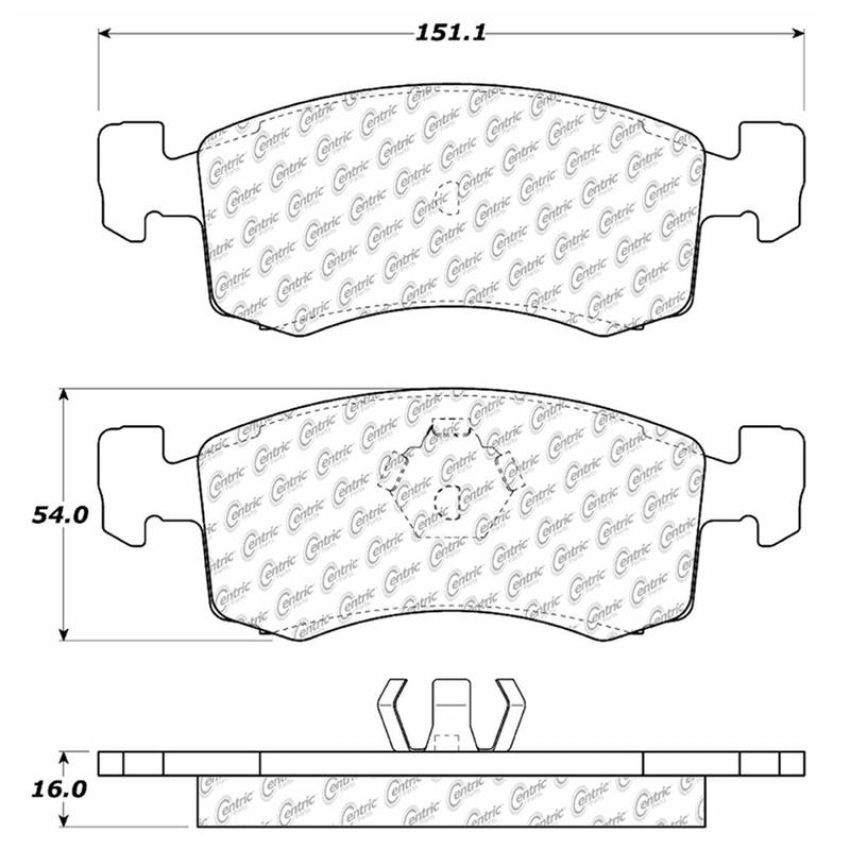 CENTRIC PARTS 102.02200 C-Tek Semi-Metallic Brake Pads with Shims
