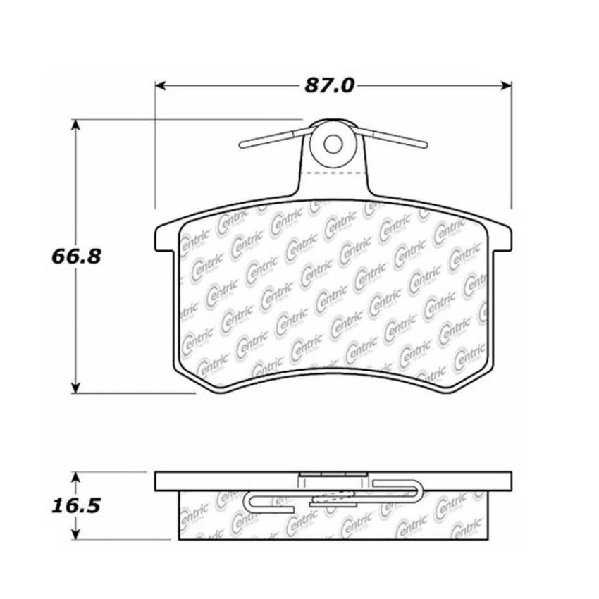 CENTRIC PARTS 102.02280 C-Tek Semi-Metallic Brake Pads with Shims