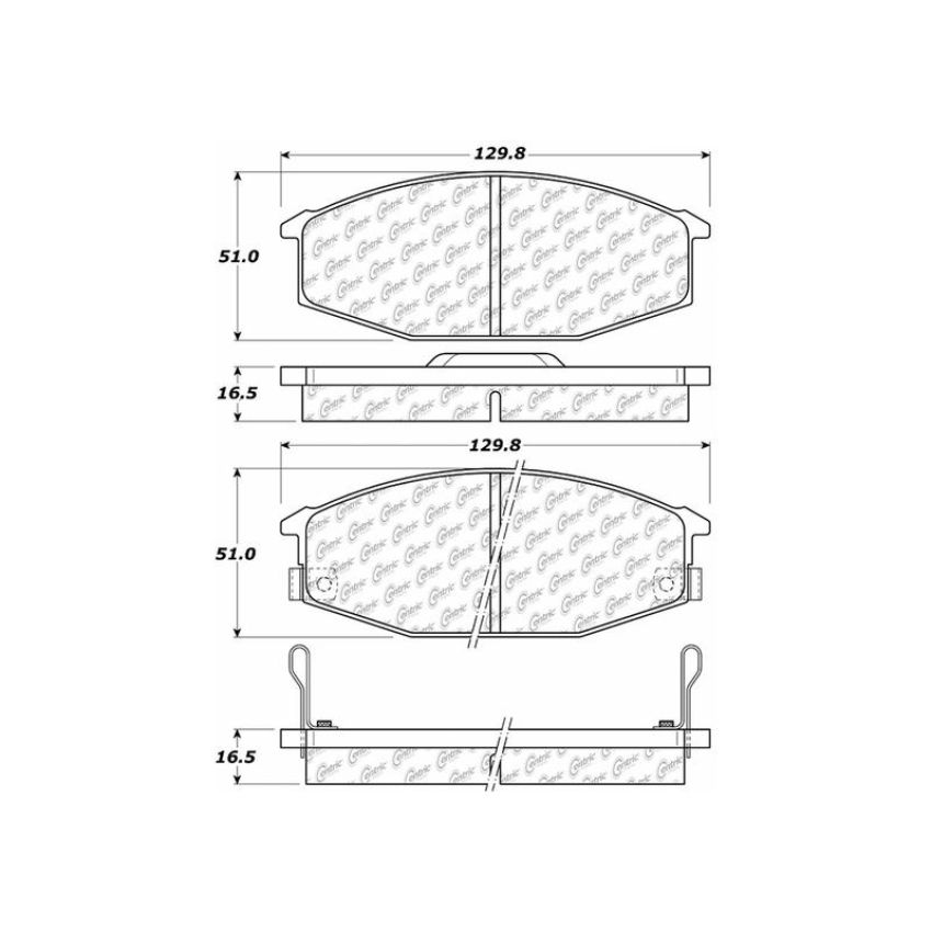 CENTRIC PARTS 102.02290 C-Tek Semi-Metallic Brake Pads with Shims