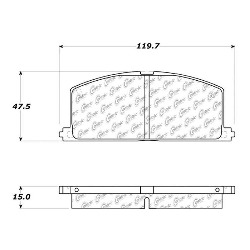 CENTRIC PARTS 102.02420 C-Tek Semi-Metallic Brake Pads with Shims