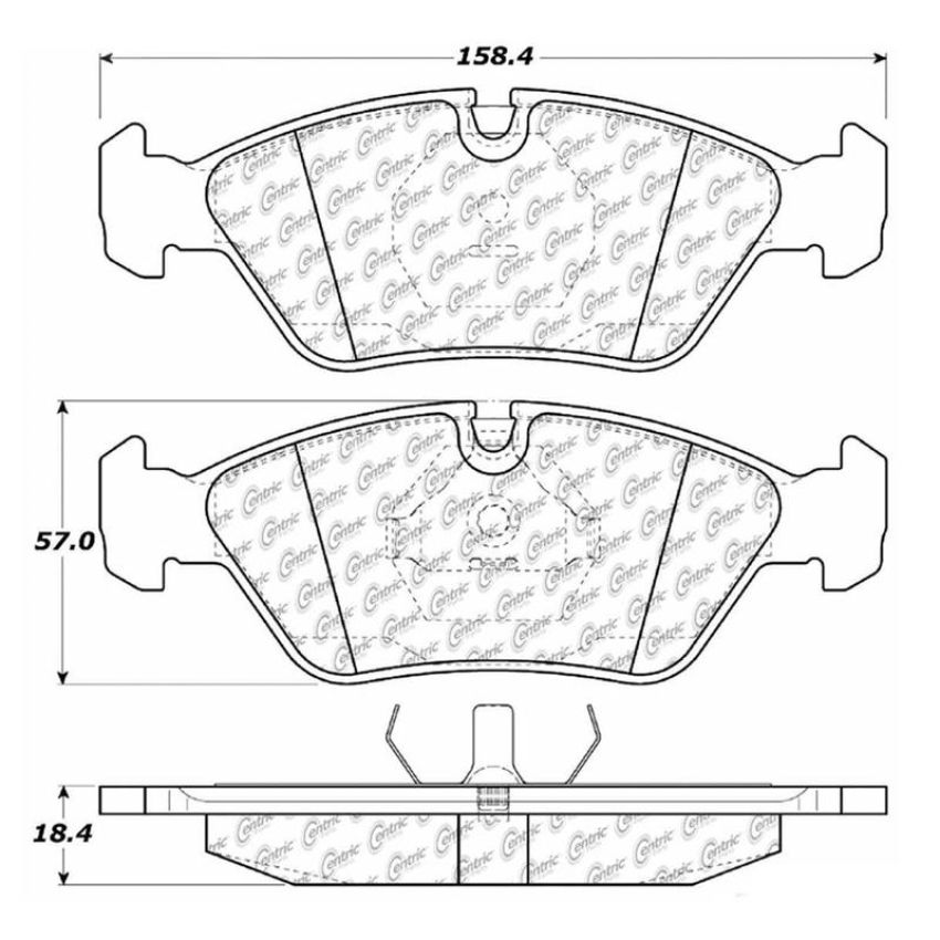 CENTRIC PARTS 102.02530 C-Tek Semi-Metallic Brake Pads with Shims