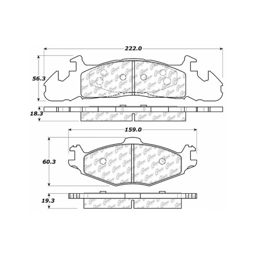 CENTRIC PARTS 102.02590 C-Tek Semi-Metallic Brake Pads with Shims