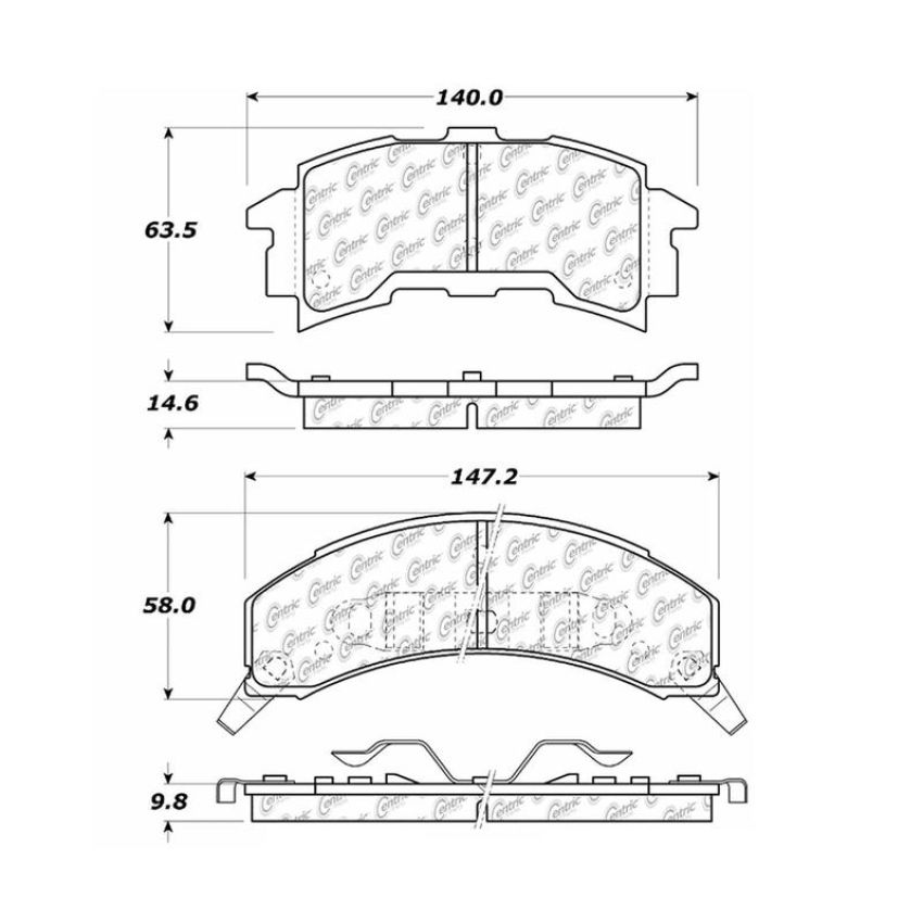 CENTRIC PARTS 102.02620 C-Tek Semi-Metallic Brake Pads with Shims
