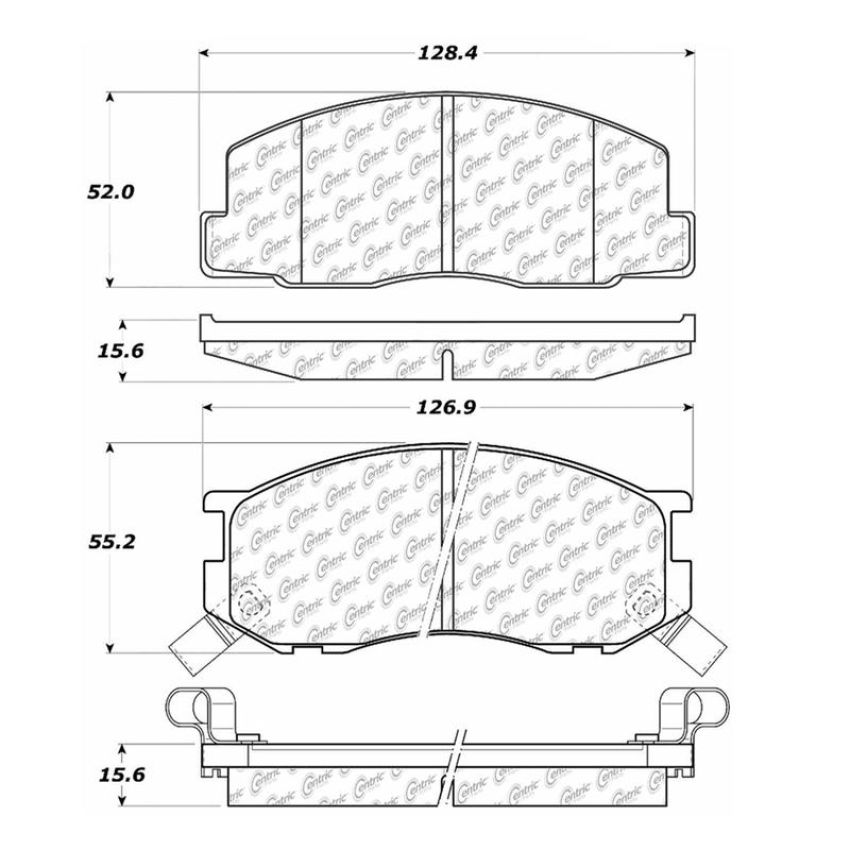 CENTRIC PARTS 102.02630 C-Tek Semi-Metallic Brake Pads with Shims