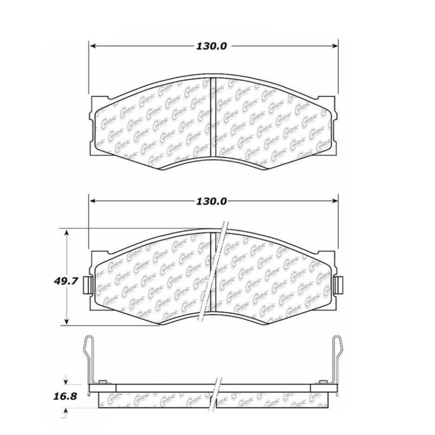 CENTRIC PARTS 102.02660 C-Tek Semi-Metallic Brake Pads with Shims