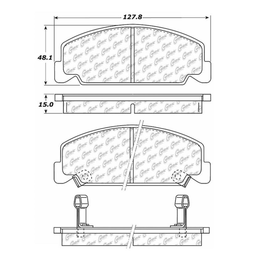 CENTRIC PARTS 102.02730 C-Tek Semi-Metallic Brake Pads with Shims