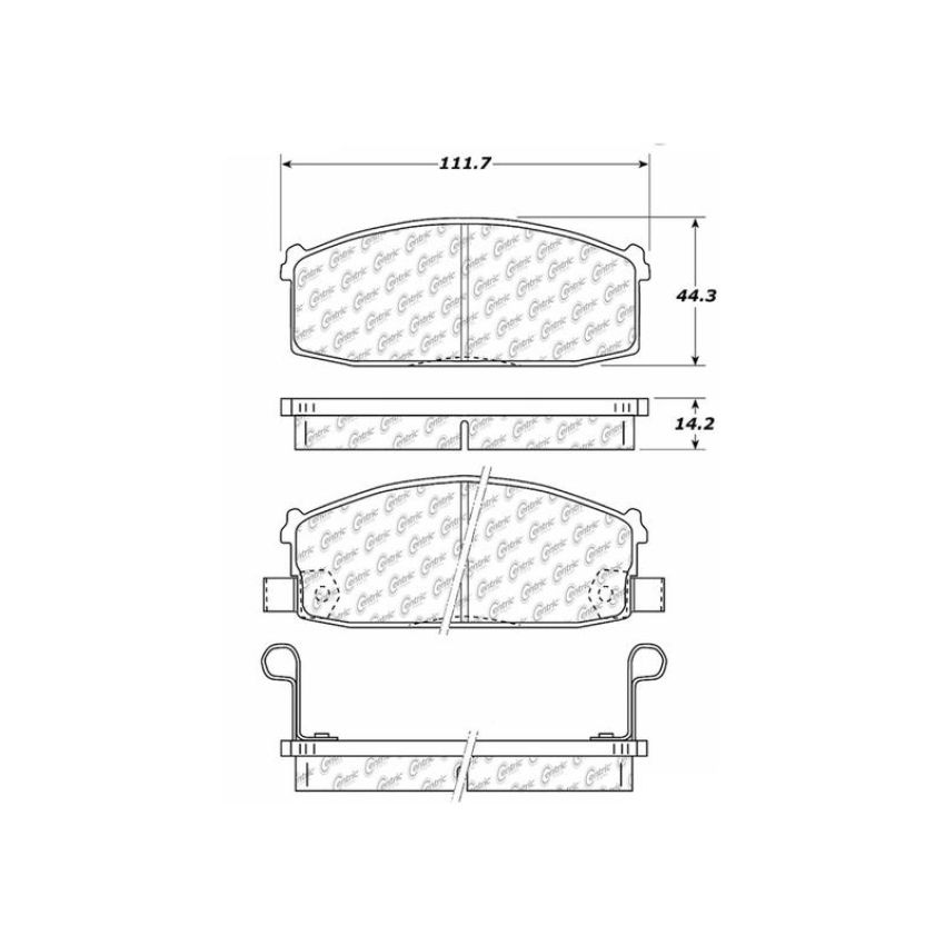 CENTRIC PARTS 102.02740 C-Tek Semi-Metallic Brake Pads with Shims