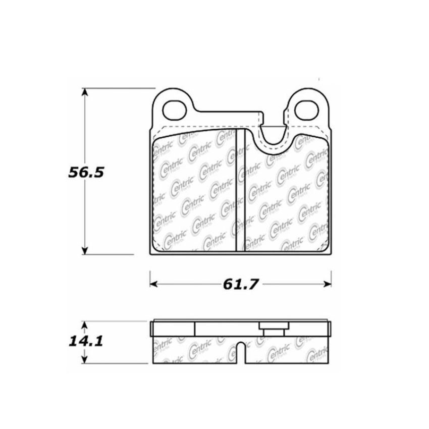 CENTRIC PARTS 102.02880 C-Tek Semi-Metallic Brake Pads with Shims