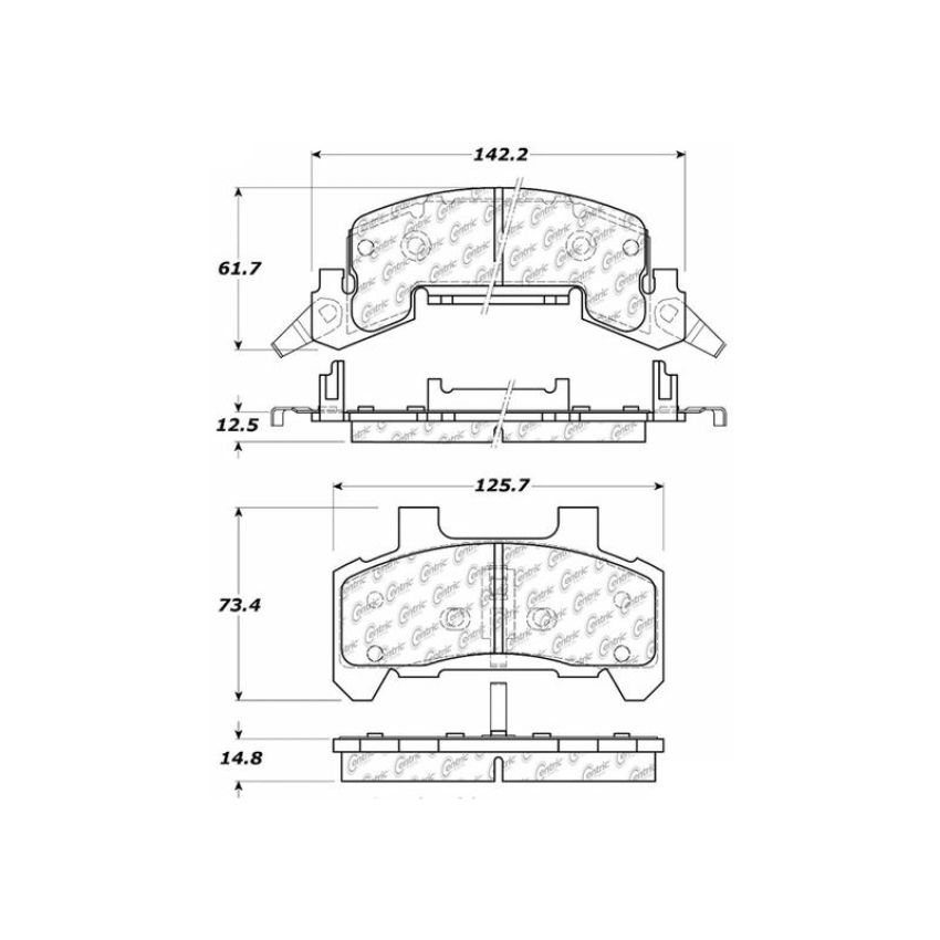 CENTRIC PARTS 102.02890 C-Tek Semi-Metallic Brake Pads with Shims