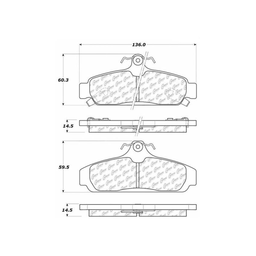 CENTRIC PARTS 102.02940 C-Tek Semi-Metallic Brake Pads with Shims