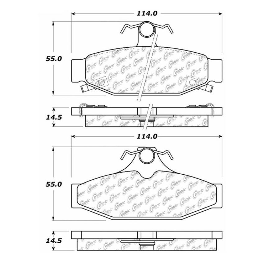 CENTRIC PARTS 102.02950 C-Tek Semi-Metallic Brake Pads with Shims