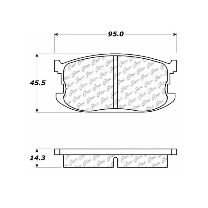 CENTRIC PARTS 102.02970 C-Tek Semi-Metallic Brake Pads with Shims