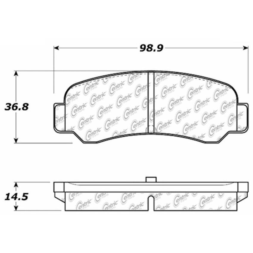 CENTRIC PARTS 102.03050 C-Tek Semi-Metallic Brake Pads with Shims