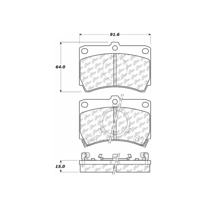 CENTRIC PARTS 102.03190 C-Tek Semi-Metallic Brake Pads with Shims