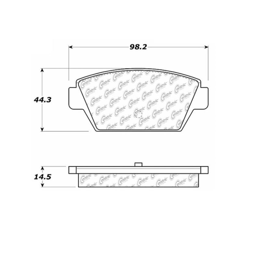 CENTRIC PARTS 102.03290 C-Tek Semi-Metallic Brake Pads with Shims