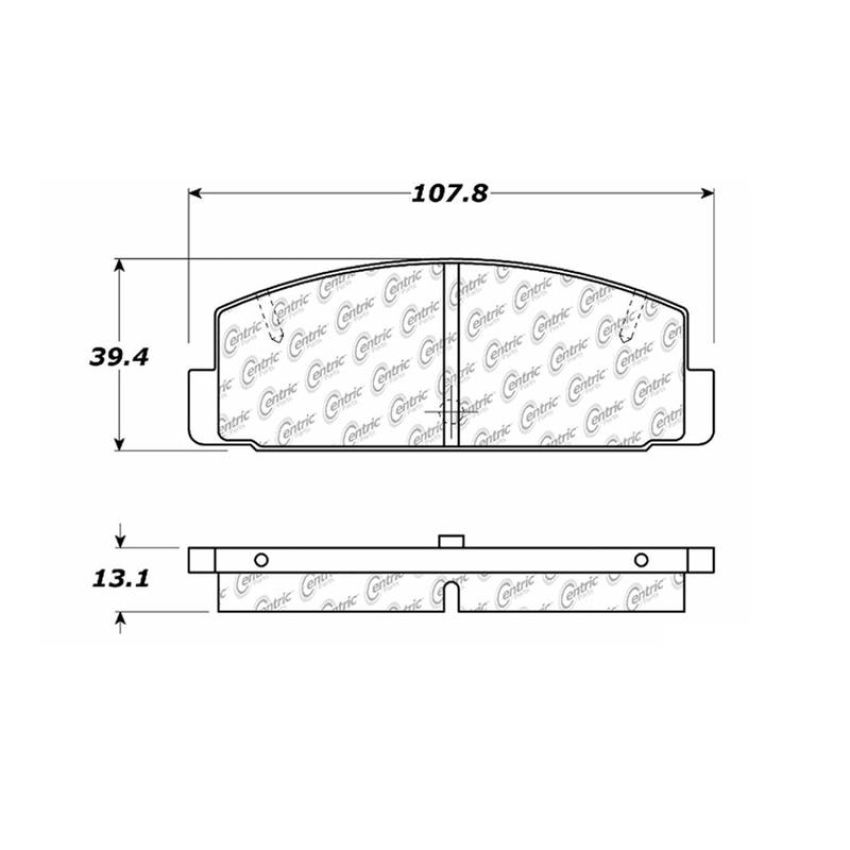 CENTRIC PARTS 102.03320 C-Tek Semi-Metallic Brake Pads with Shims