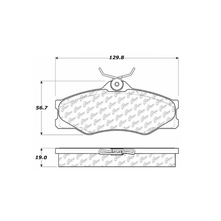 CENTRIC PARTS 102.03380 C-Tek Semi-Metallic Brake Pads with Shims