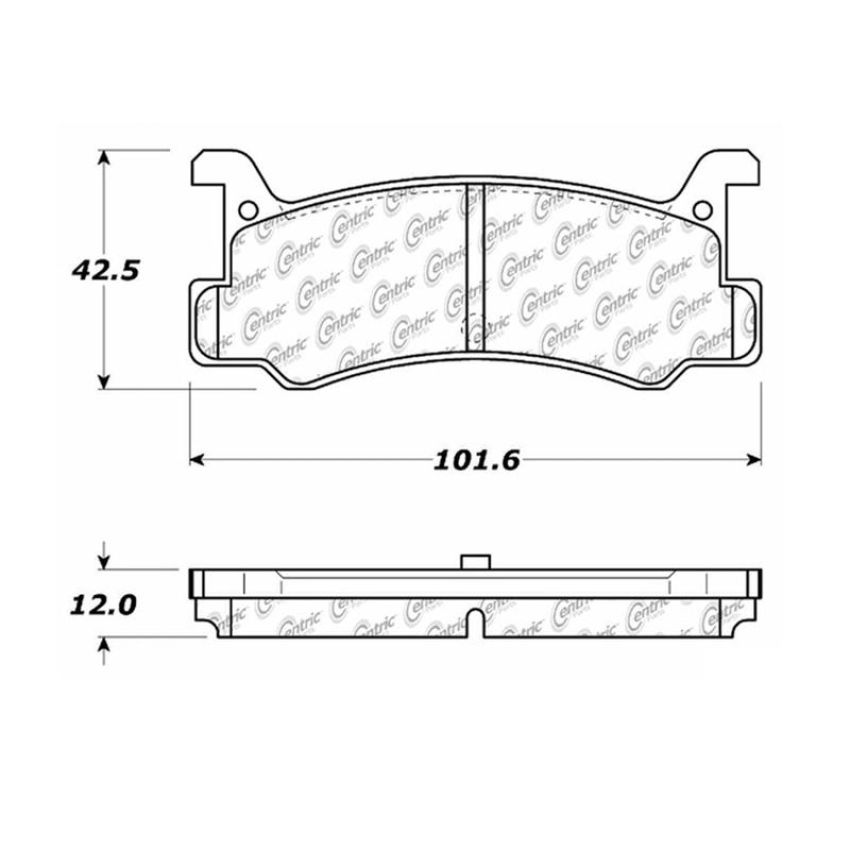CENTRIC PARTS 102.03660 C-Tek Semi-Metallic Brake Pads with Shims
