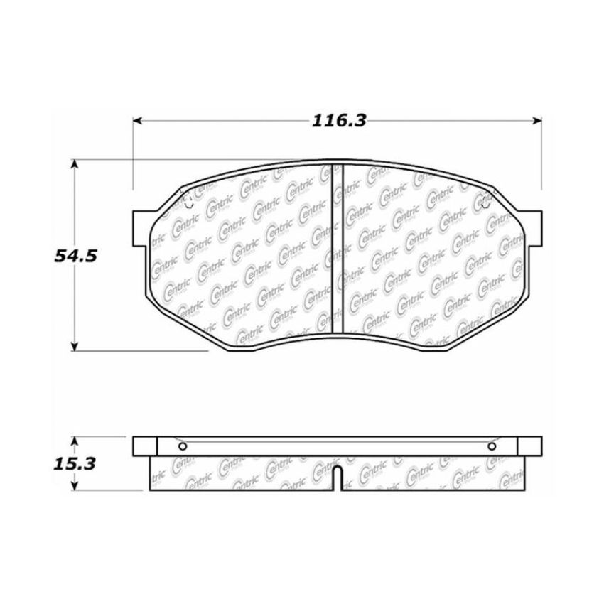 CENTRIC PARTS 102.03890 C-Tek Semi-Metallic Brake Pads with Shims
