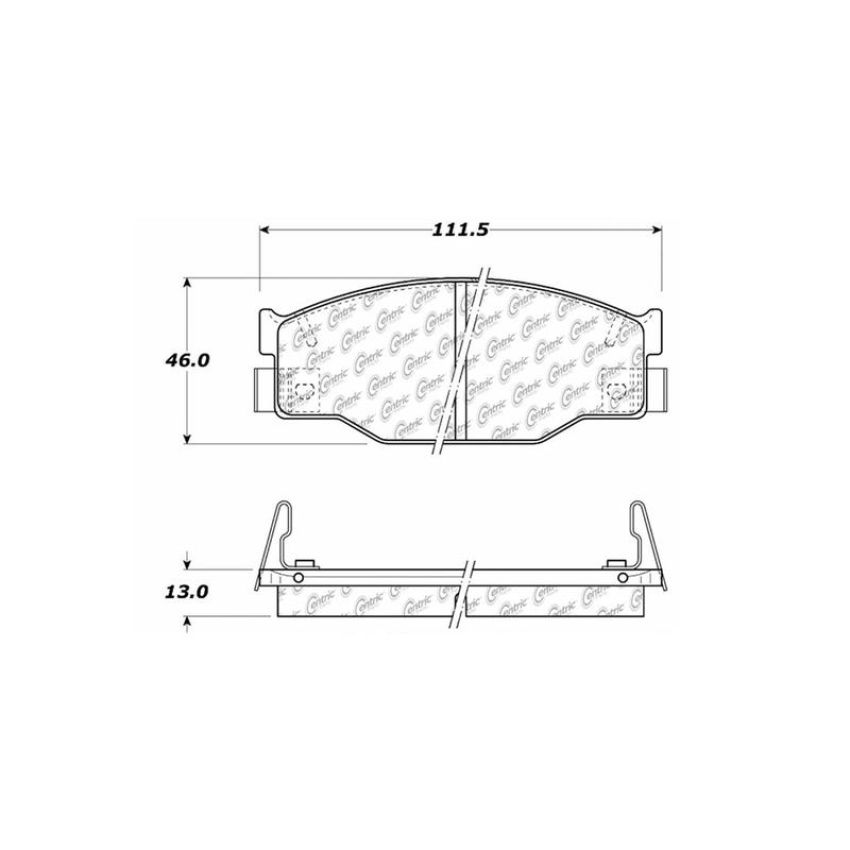 CENTRIC PARTS 102.03970 C-Tek Semi-Metallic Brake Pads with Shims