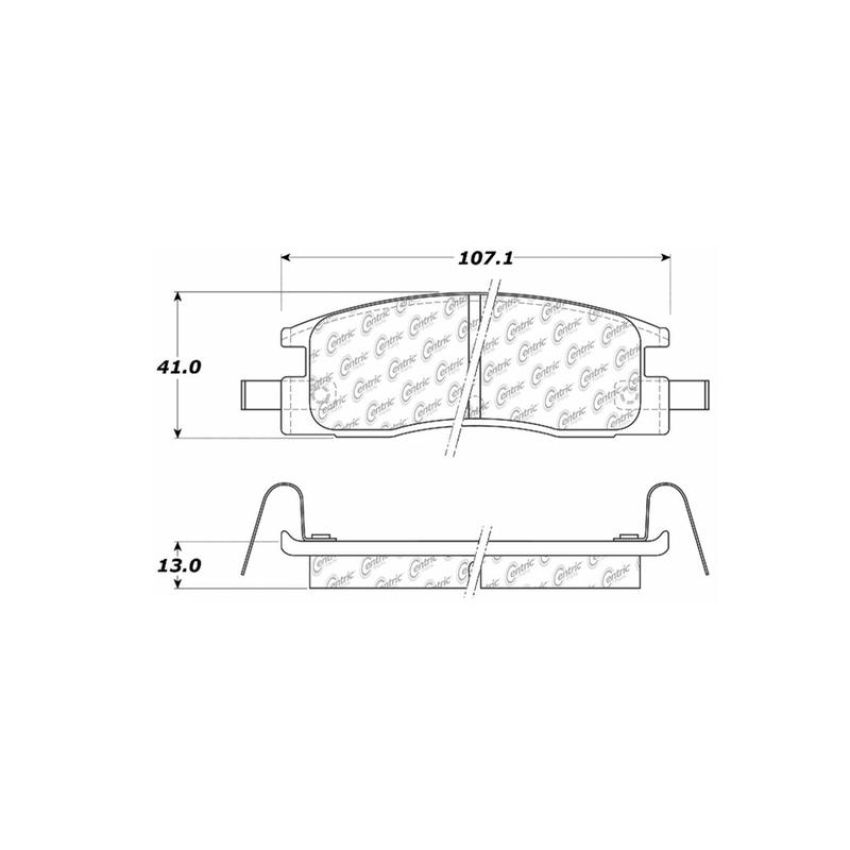 CENTRIC PARTS 102.03980 C-Tek Semi-Metallic Brake Pads with Shims