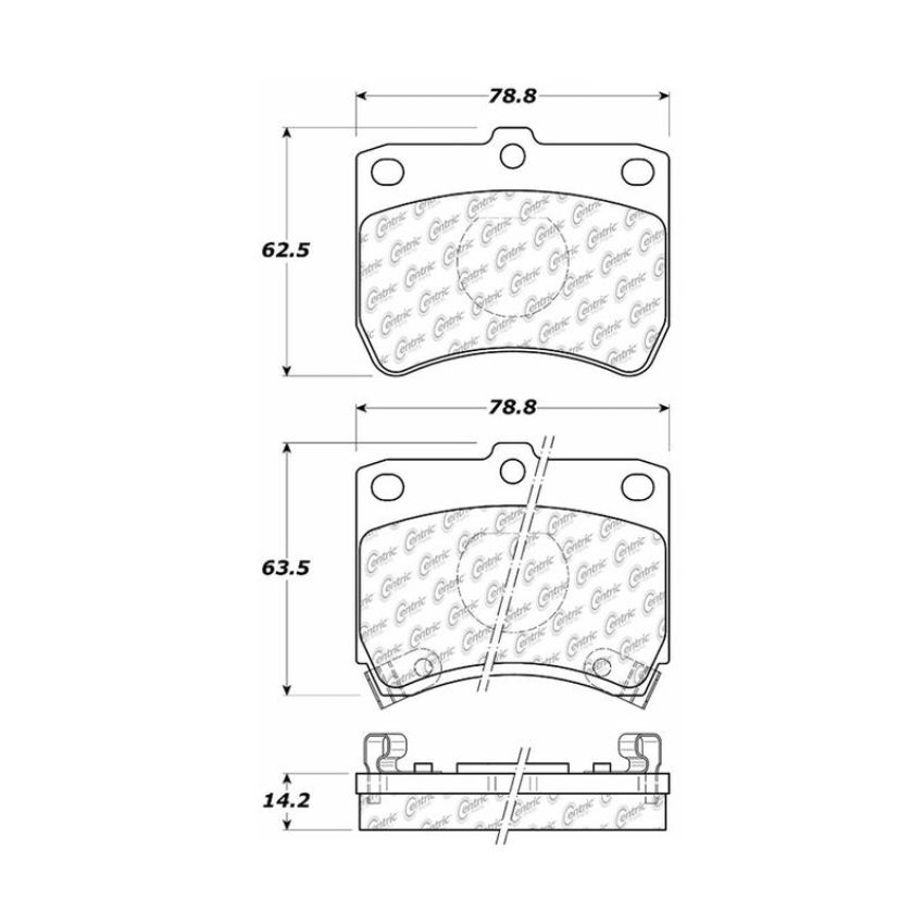 CENTRIC PARTS 102.04020 C-Tek Semi-Metallic Brake Pads with Shims
