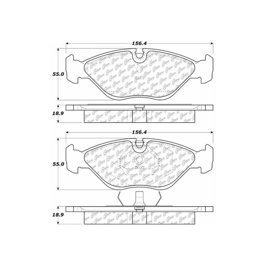 CENTRIC PARTS 102.04030 C-Tek Semi-Metallic Brake Pads with Shims