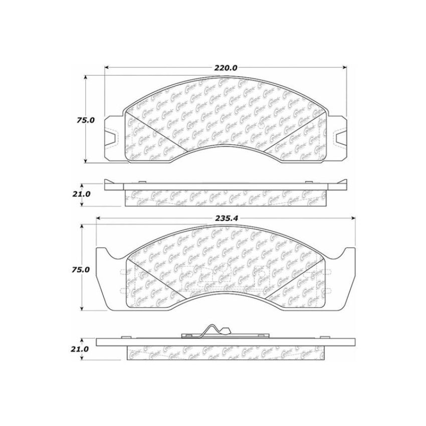 CENTRIC PARTS 102.04110 C-Tek Semi-Metallic Brake Pads with Shims
