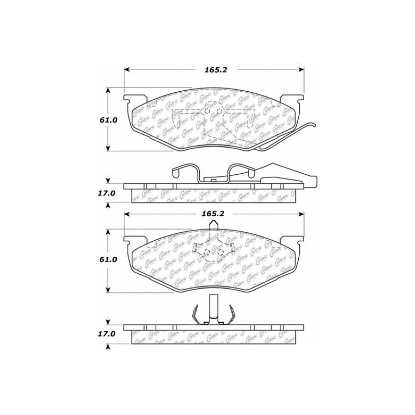 CENTRIC PARTS 102.04140 C-Tek Semi-Metallic Brake Pads with Shims