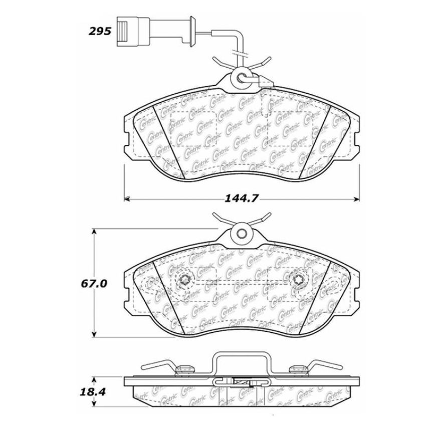CENTRIC PARTS 102.04190 C-Tek Semi-Metallic Brake Pads with Shims