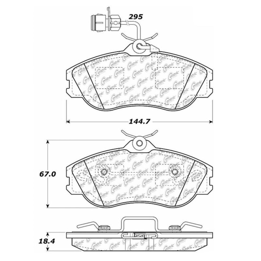 CENTRIC PARTS 102.04191 C-Tek Semi-Metallic Brake Pads with Shims