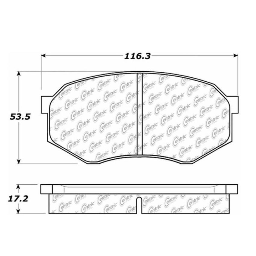 CENTRIC PARTS 102.04330 C-Tek Semi-Metallic Brake Pads with Shims