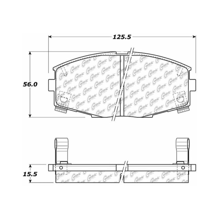 CENTRIC PARTS 102.04350 C-Tek Semi-Metallic Brake Pads with Shims