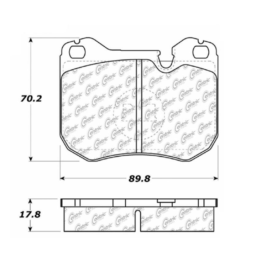 CENTRIC PARTS 102.04430 C-Tek Semi-Metallic Brake Pads with Shims