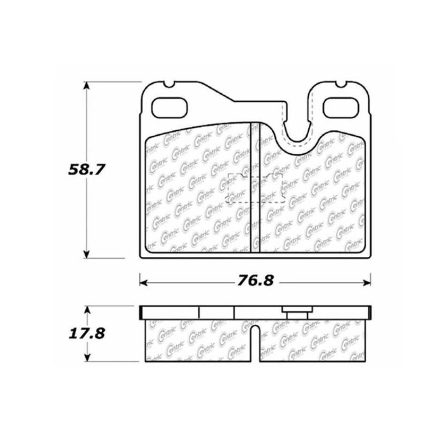 CENTRIC PARTS 102.04450 C-Tek Semi-Metallic Brake Pads with Shims