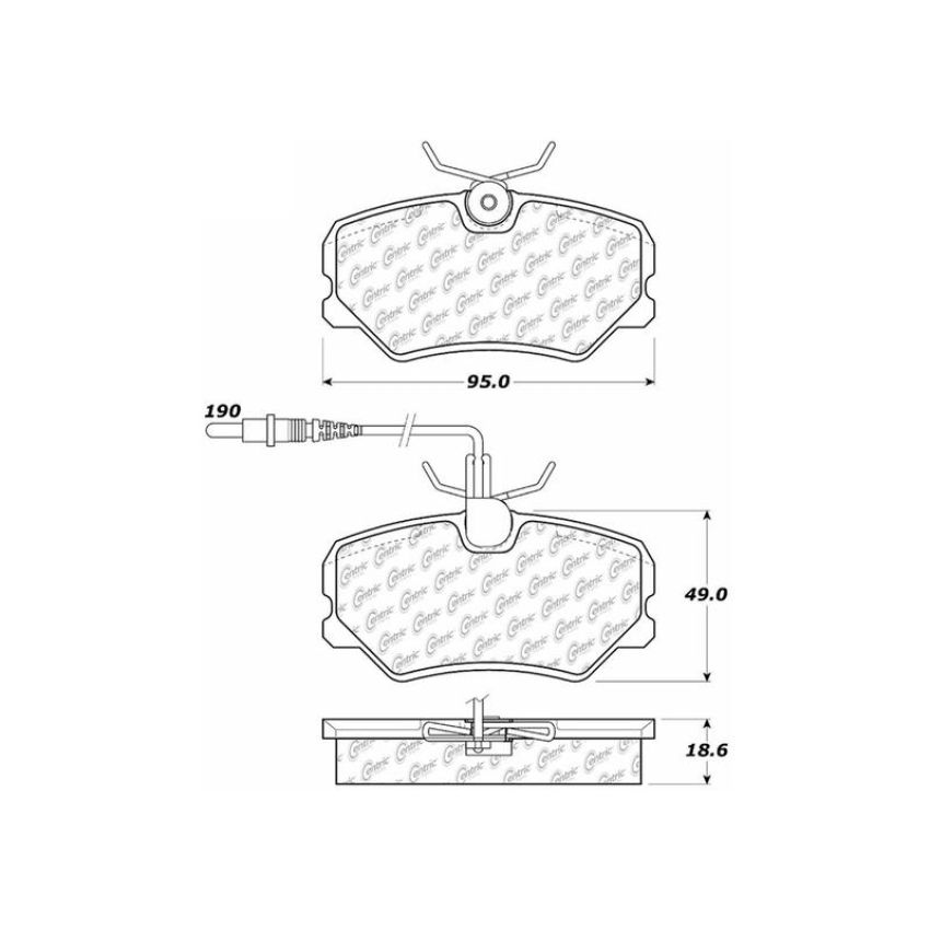 CENTRIC PARTS 102.04540 C-Tek Semi-Metallic Brake Pads with Shims