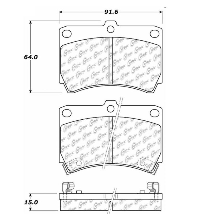 CENTRIC PARTS 102.04660 C-Tek Semi-Metallic Brake Pads with Shims