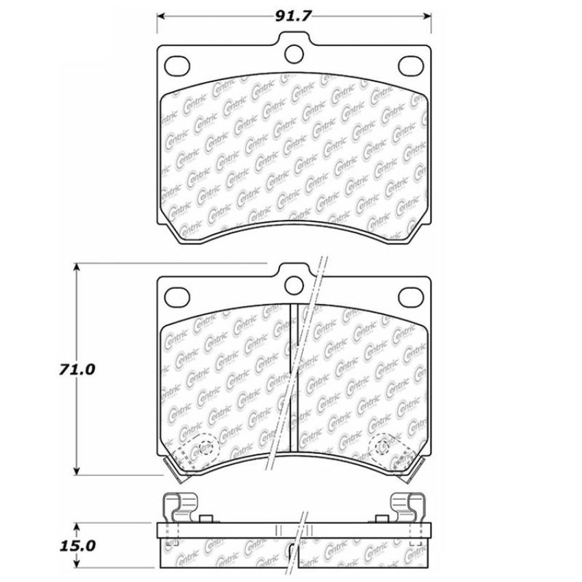 CENTRIC PARTS 102.04730 C-Tek Semi-Metallic Brake Pads with Shims