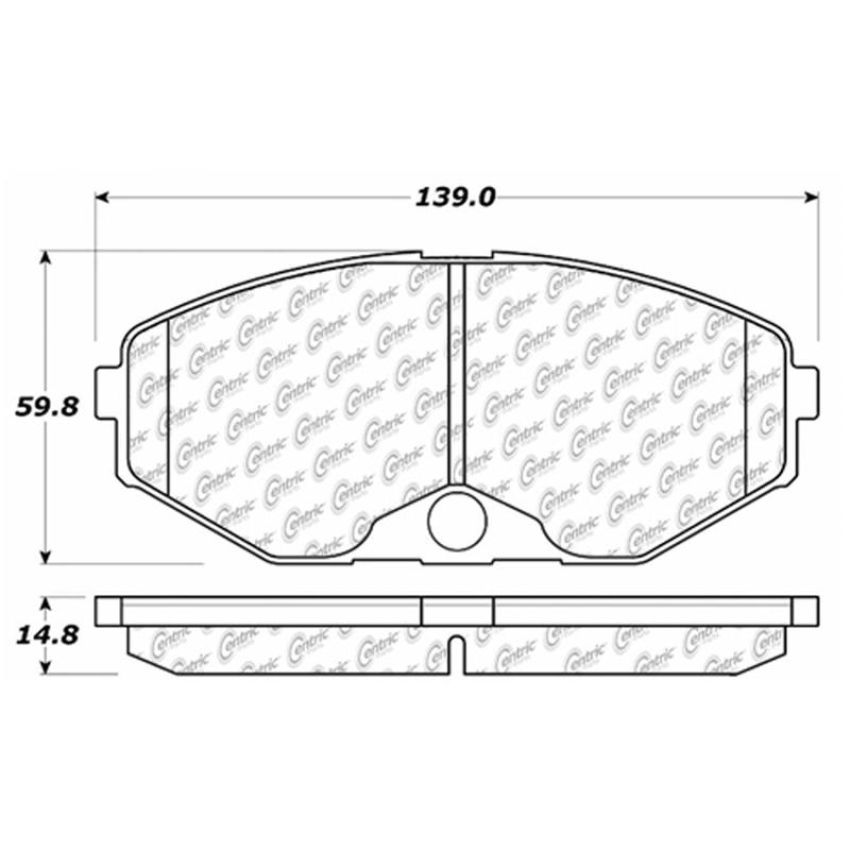 CENTRIC PARTS 102.04860 C-Tek Semi-Metallic Brake Pads with Shims