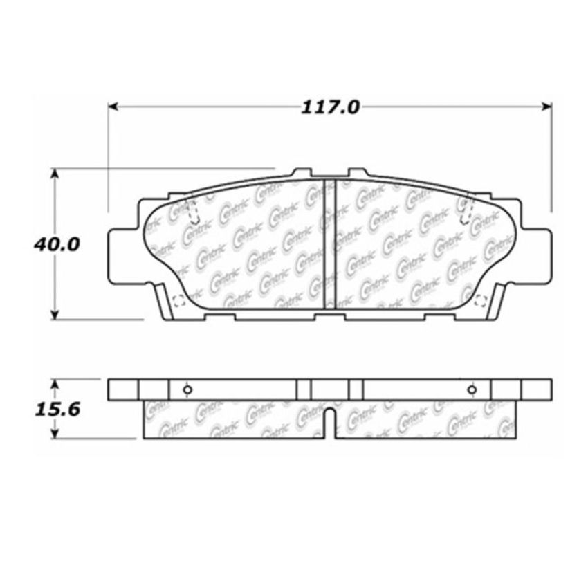CENTRIC PARTS 102.04880 C-Tek Semi-Metallic Brake Pads with Shims