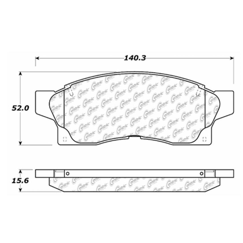 CENTRIC PARTS 102.04890 C-Tek Semi-Metallic Brake Pads with Shims