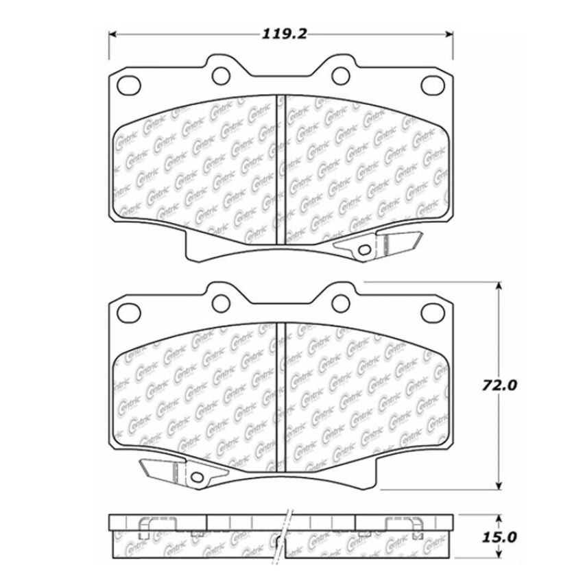 CENTRIC PARTS 102.05020 C-Tek Semi-Metallic Brake Pads with Shims