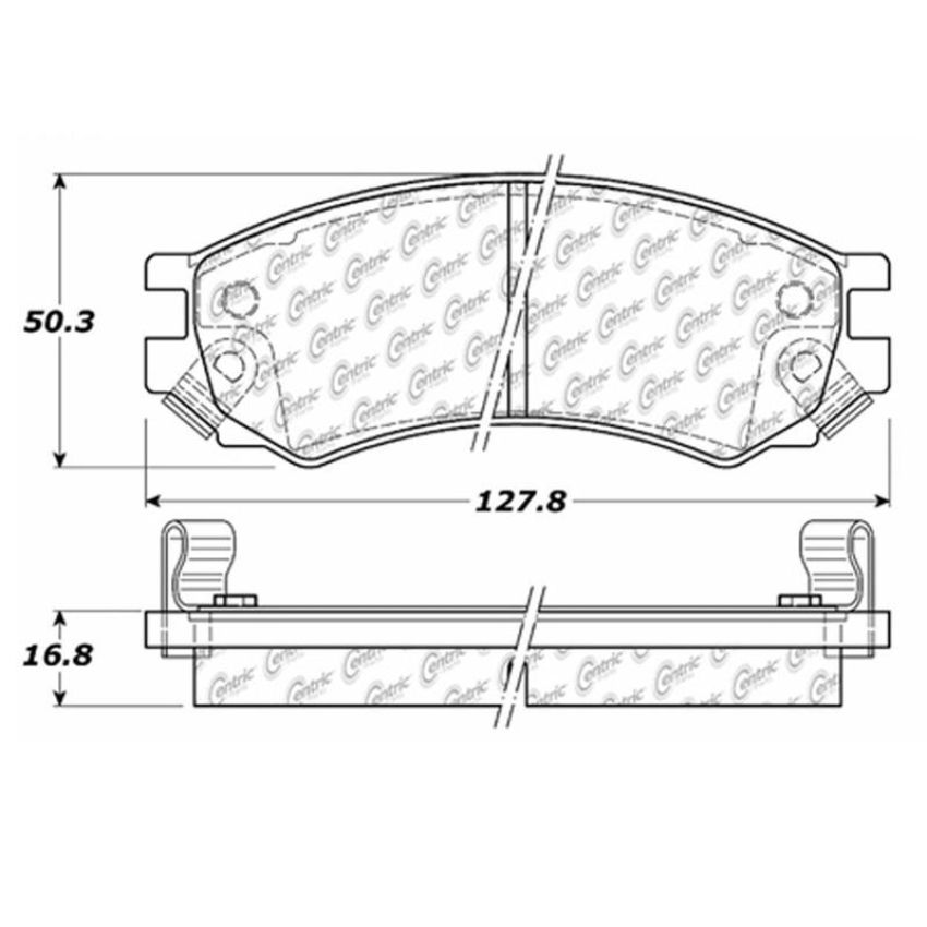CENTRIC PARTS 102.05070 C-Tek Semi-Metallic Brake Pads with Shims