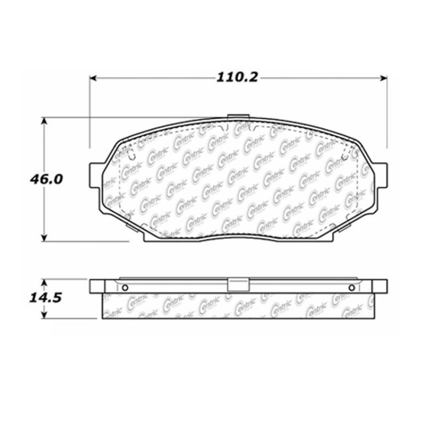 CENTRIC PARTS 102.05250 C-Tek Semi-Metallic Brake Pads with Shims